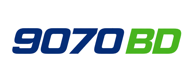 9070 bd logo in warm brown style